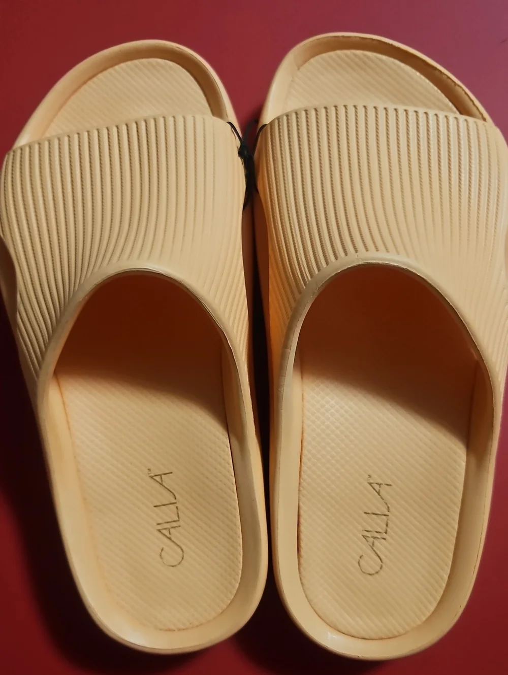 CALIA Women's Molded Slides: PEACH SHERBERT: NEW WITHOUT TAGS: SIZE 7